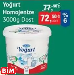 DOST YOĞURT HOMOJENİZE DOST YOĞURT HOMOJENİZE